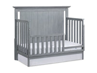 Midland 4-in-1 Convertible Baby Crib & Toddler Bed Set with Guard Rail Conversion Kit - Grey 