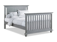 Midland 4-in-1 Convertible Baby Crib & Full Bed Set with Conversion Rail Kit - Grey 