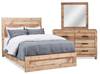 Mojave 5pc Bedroom Set with Bed, Dresser & Mirror, Rustic, Brown - King Size 