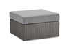 Morris Large Outdoor Patio Storage Ottoman - Hand-Woven Resin Wicker, Olefin Fabric, UV & Weather Resistant - Grey