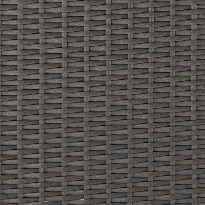 Morris Large Outdoor Patio Storage Ottoman - Hand-Woven Resin Wicker, Olefin Fabric, UV & Weather Resistant - Grey