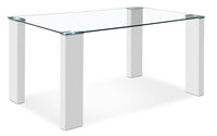 Milton Dining Table with Glass Top, 59.5