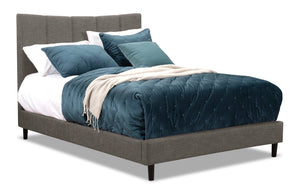 Paseo Upholstered Platform Bed in Grey Fabric - Full Size