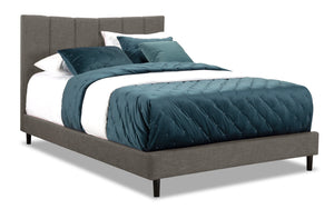Paseo Upholstered Platform Bed in Grey Fabric - Queen Size