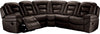 Leo 5-Piece Leath-Aire® Fabric Reclining Sectional - Walnut