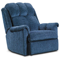 Navy Chenille Power Recliner 