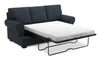 Made in Canada Customizable Sofa Lab Roll 86\" Linen-Look Fabric Sofa Bed with Rolled Arms - Luna Sailor Blue