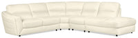 Romeo 4-Piece Genuine Leather Right-Facing Sectional - Beige 