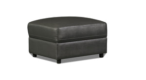 Romeo Genuine Leather Ottoman - Grey