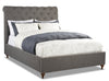 Roma Upholstered Bed in Grey Linen-Look Fabric, Button Tufted - King Size