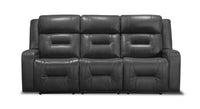 Ryker Leath-Aire Power-Reclining Sofa - Grey  