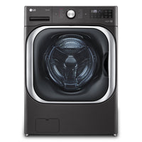 LG 6 Cu. Ft. Smart Front-Load High-Efficiency Steam Washer - Black Steel - Stackable - WM8900HBA 