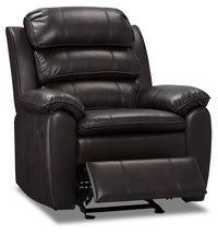 Adam Leather-Look Fabric Glider Recliner - Brown 