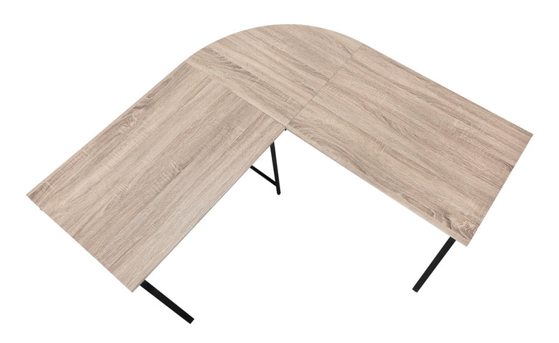 Lidia 55.25\" L-Shaped Corner Office Desk - Taupe 