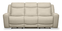 Prescott Genuine Leather Power Reclining Sofa – Platinum 