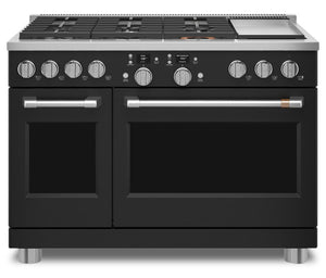 Cafe 8.25 Cu. Ft. Smart Dual Fuel Range with True European Convection and Self Clean Racks - Black - C2Y486P3TD1