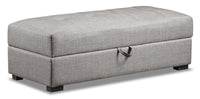 Weston Linen-Look Fabric Storage Ottoman - Steel 