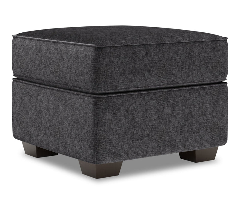 Made in Canada Customizable Sofa Lab Roll 24\" Chenille Fabric Ottoman - Luxury Charcoal Grey