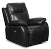 Kora Genuine Leather Power Recliner - Black