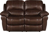 Kobe Genuine Leather Power Reclining Loveseat - Brown 