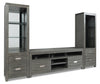 Bronx 114\" 3-Piece Wall Unit Entertainment Centre with Storage and Cable Management for TVs up to 80\"- Grey