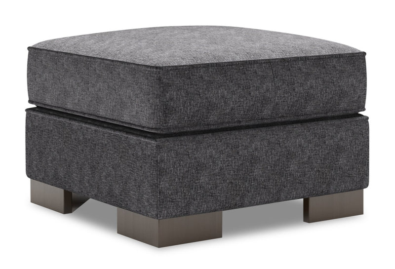 Made in Canada Customizable Sofa Lab Track 24\" Chenille Fabric Ottoman - Luxury Charcoal Grey