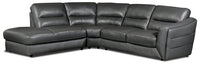 Romeo 3-Piece Genuine Leather Left-Facing Sectional - Grey 