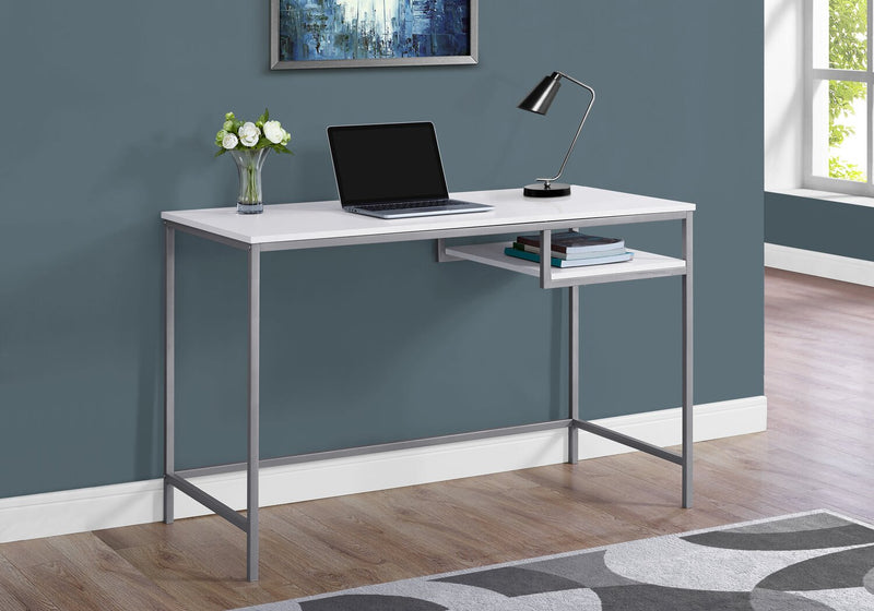 Frankie 48\" Office Desk with Shelf - White