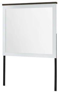 Zoey Bedroom Dresser Mirror - Two-tone White & Brown 