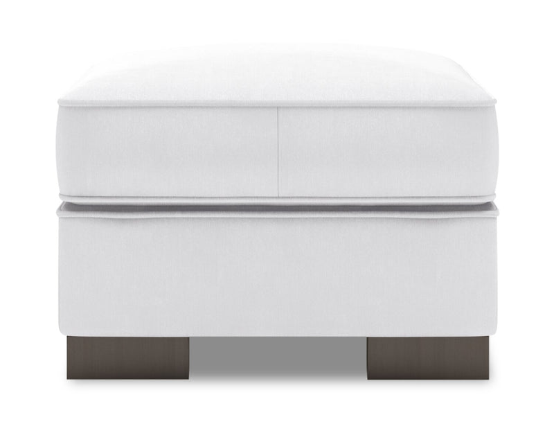 Made in Canada Customizable Sofa Lab Track 24\" Linen-Look Fabric Ottoman - Pax Ice White