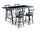 Lars 5pc Counter-Height Dining Set with Table & 4 Chairs, Metal, Trestle-Base, 69