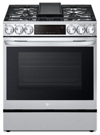 LG 6.3 Cu. Ft. Smart Gas Range with Instaview and ProBake Convection® - Smudge Proof Stainless Steel…
