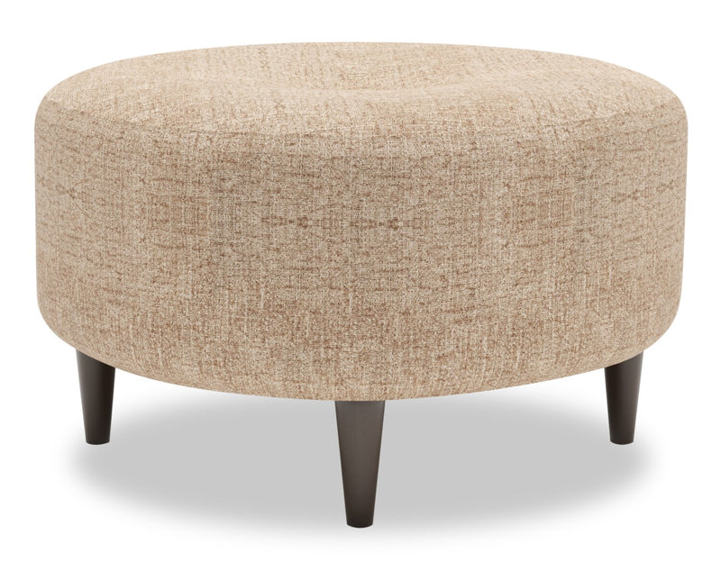Made in Canada Customizable Sofa Lab The Curve 31\" Chenille Fabric Ottoman - Luxury Taupe