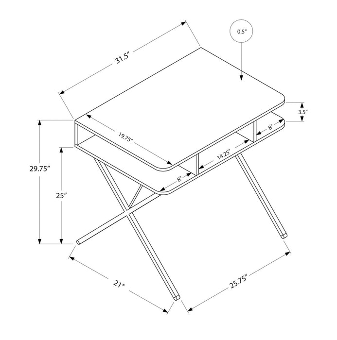 Laura 31.5\" with Open Shelves - White