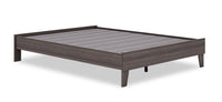 Emry Platform Bed ,  Mid-Century Modern, Dark Grey - Queen Size 