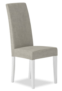 Rain Dining Chair with Vegan-Leather Fabric, Modern - Light Grey 