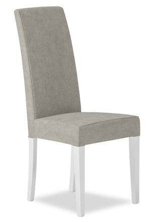 Rain Dining Chair with Vegan-Leather Fabric, Modern - Light Grey