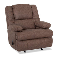 5598 Leather-Look Fabric Rocker Recliner - Columbus Mocha