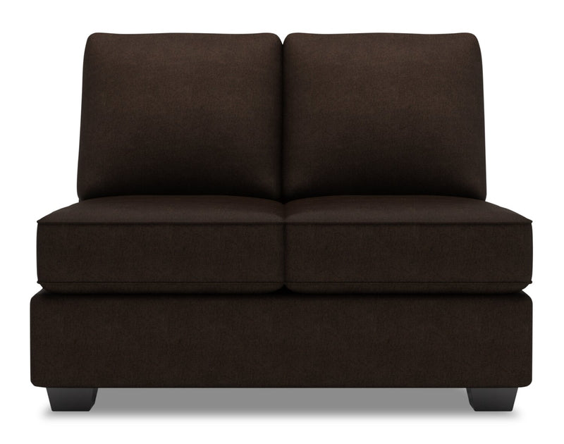 Sofa Lab Roll Armless Loveseat - Luxury Chocolate