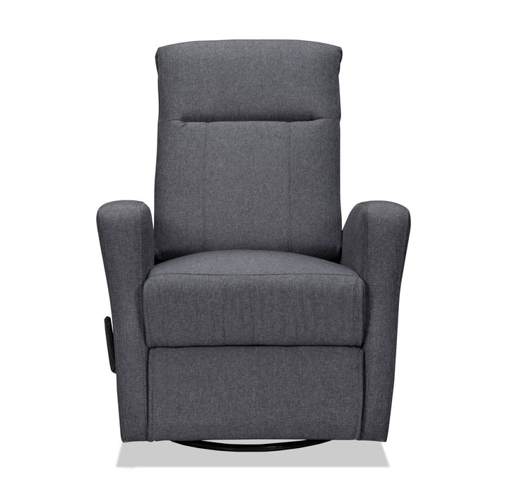 Nyla 30\" Linen-Look Fabric Swivel Rocker Reclining Chair - Grey