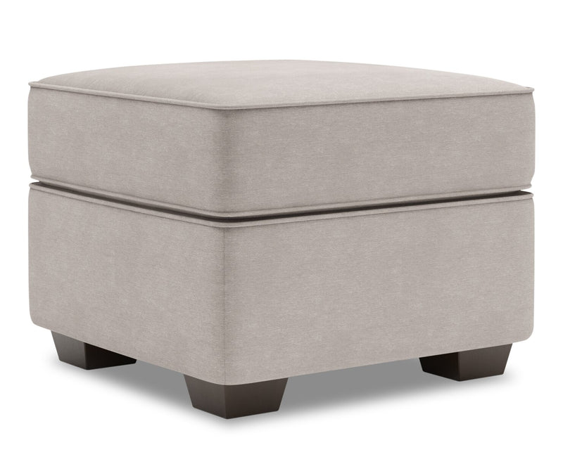 Made in Canada Customizable Sofa Lab Roll 24\" Linen-Look Fabric Ottoman - Pax Slate Grey
