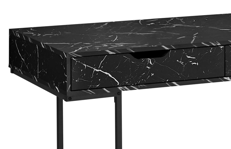 Butler 47.25\" Office Desk with 2-Drawers - Black Marble Look