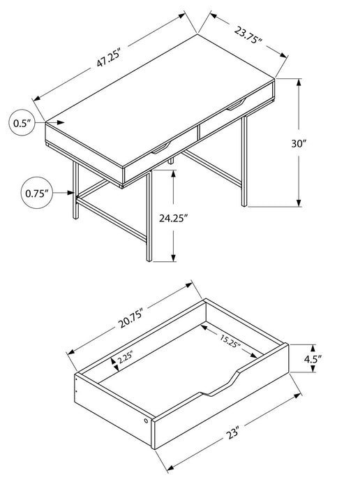 Butler 47.25\" Office Desk with 2-Drawers - Natural