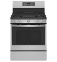 Profile 5.6 Cu. Ft. Smart Gas Range with True European Convection - Stainless Steel - PCGB935YPFS 