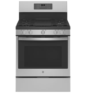 Profile 5.6 Cu. Ft. Smart Gas Range with True European Convection - Stainless Steel - PCGB935YPFS