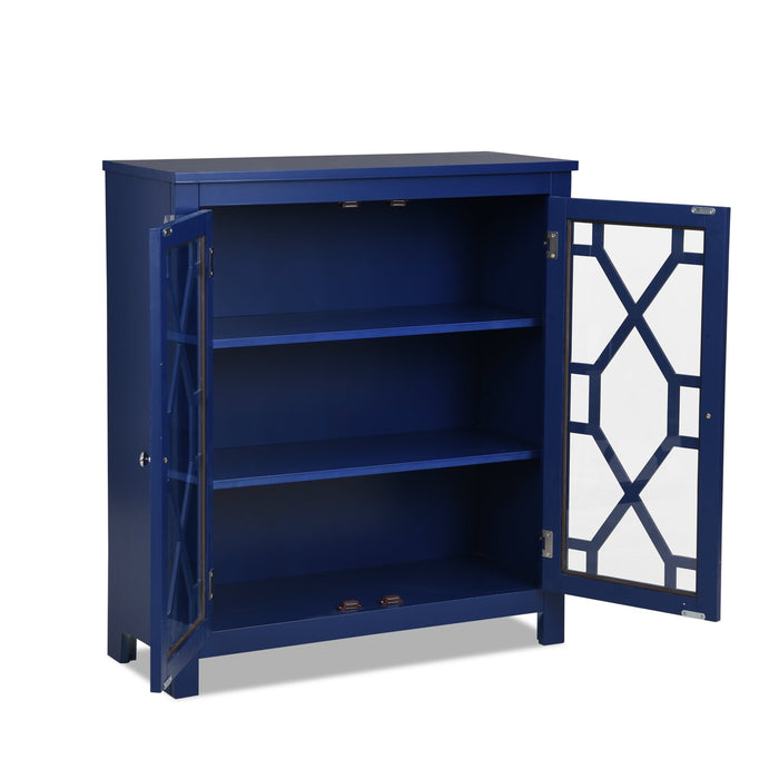 Clary 31.5\" Accent Cabinet with Glass Doors - Navy