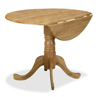 Hana Drop-Leaf Dining Table, Wood, Pedestal Base, 40