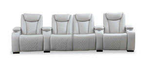 Cinema Home Theatre Seating - 4 Seat with Centre Wedge