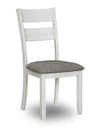 Echo Dining Chair with Linen-Look Fabric, Wood, Ladder-Back - White