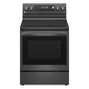 LG 6.3 Cu. Ft. Smart Electric Range with Air Fry and True Convection - Smudge Proof Black Stainless Steel - LREL6325D